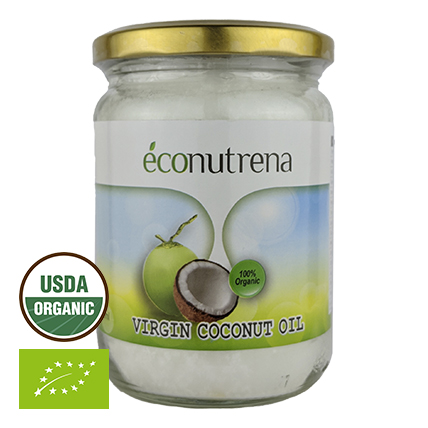 Масло кокосовое органическое первого холодного отжима, Econutrena, 500 мл 