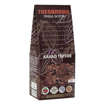 Какао тертое, THEOBROMA Пища Богов, 250 гр