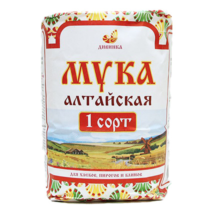 Мука пшеничная хлебопекарная Алтайская 1 сорт, Дивинка, 2 кг