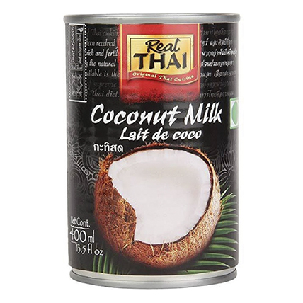 Молоко кокосовое 85% мякоти (жирность 17-19%) ж/б, Real Thai , 400 мл