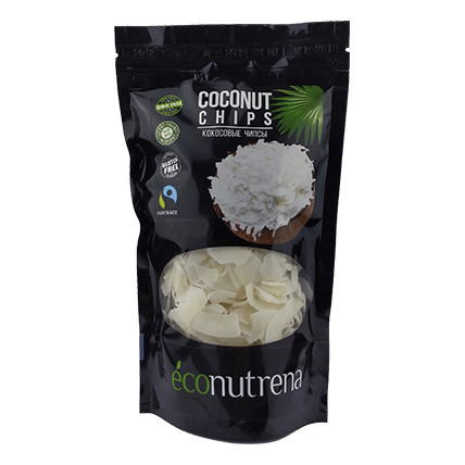 Чипсы кокосовые органические, Econutrena, 150 гр