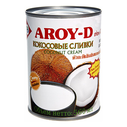 Сливки кокосовые 85% (жирность 20-22%), AROY-D, 560 мл