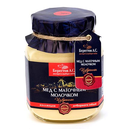 Мед натуральный с маточным молочком, Берестов А.С., 500 г Мед натуральный с маточным молочком, Берестов А.С., 500 г