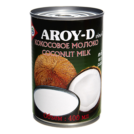 Молоко кокосовое (жирность 17-19%) ж/б, AROY-D, 400 мл