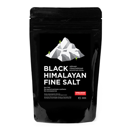 Соль гималайская черная мелкая, UFEELGOOD, 200 гр