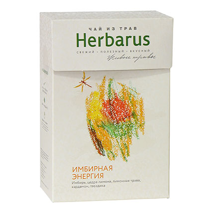 Чай из трав листовой Имбирная Энергия , Herbarus, 50 гр