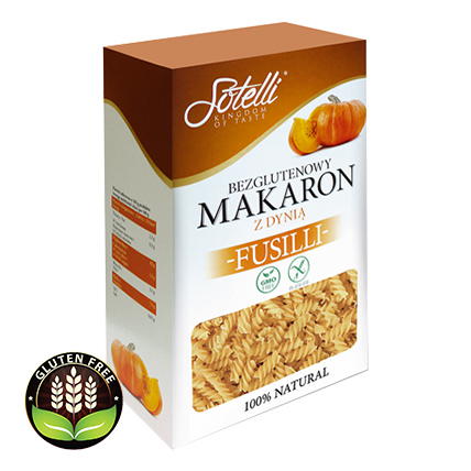 Макароны из кукурузы с тыквой без глютена спирали, Sotelli, 400 гр Макароны из кукурузы с тыквой без глютена спирали, Sotelli, 400 гр
